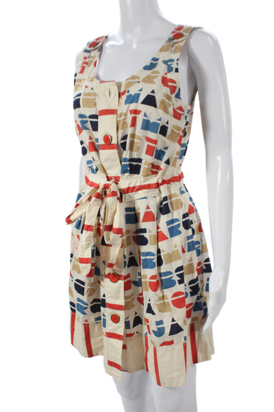 Marc By Marc Jacobs Women Shirt Dress Multicolor Geometric Knee Length Size S