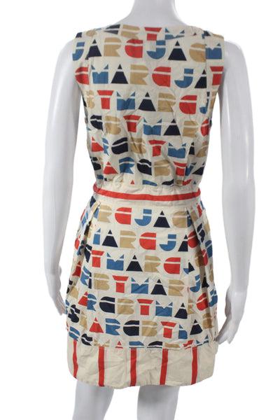 Marc By Marc Jacobs Women Shirt Dress Multicolor Geometric Knee Length Size S