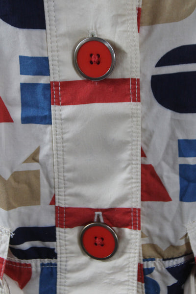 Marc By Marc Jacobs Women Shirt Dress Multicolor Geometric Knee Length Size S
