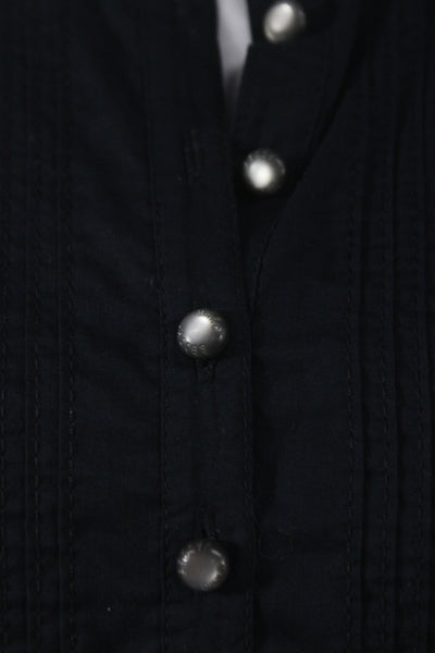 Marc Jacobs Women Black Cotton Shirt Dress Sleeveless Button Henley Size 0