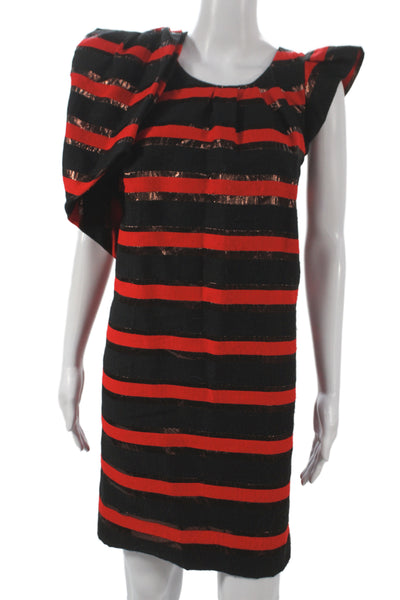 Marc By Marc Jacobs Women Black Striped Mini Dress Sleeveless Size XS