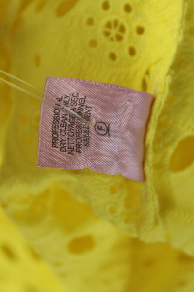 Calypso Saint Barth Women Yellow Cotton Shift Dress Knee Length Size S