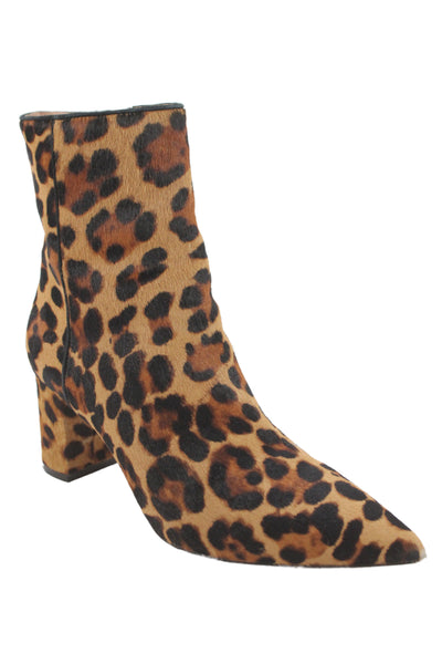 J Crew Womens Animal Print Pointed Toe Ankle Boots Brown Black Size 7.5