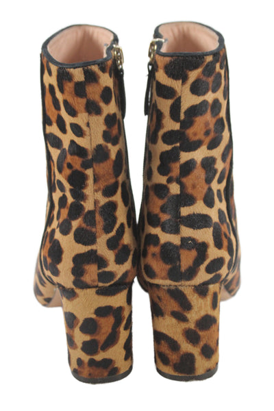 J Crew Womens Animal Print Pointed Toe Ankle Boots Brown Black Size 7.5