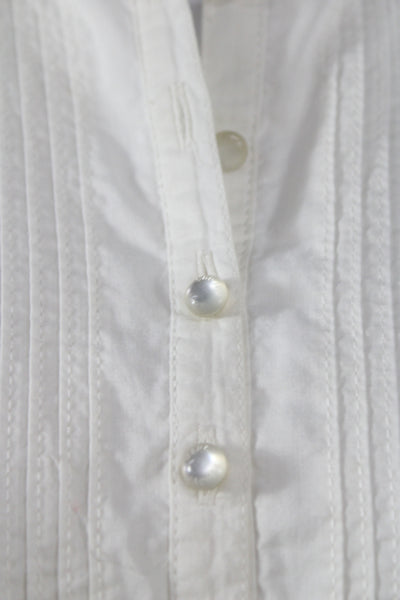 Marc Jacobs Women Shirt Dress White Cotton Sleeveless Henley Button Size 2