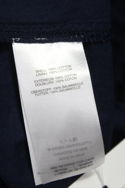 J Crew Women Shirt Dress Blue Cotton Sleeveless Round Neck Knee Length Size 00