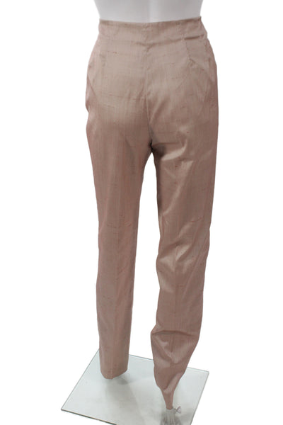 Piazza Sempione Womens Dress Pants Beige Silk Zip Size 44