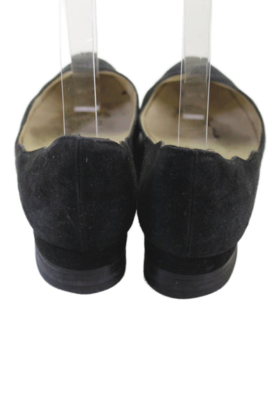 Salvatore Ferragamo Womens Suede Round Toe Block Heels Pumps Black Size 7