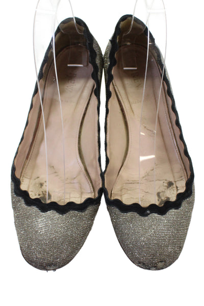 J Crew Womens Metallic Round Toe Block Heels Pumps Gold Size 6.5