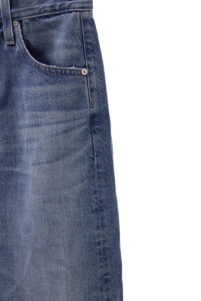 AG Adriano Goldschmied Women Mom Blue Striped Cotton Mid Rise Jeans Size 26