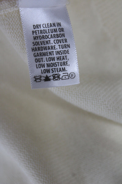 St. John Women Pullover Sleeveless Scoop Neck Ivory Classic Size L