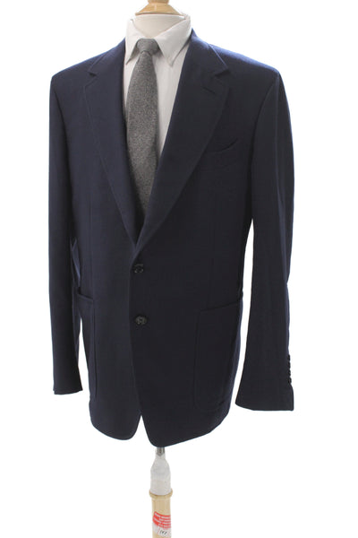 Tom Ford Mens Plaid Blue Wool Blazer Button Closure Big Tall Size 58
