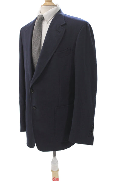 Tom Ford Mens Plaid Blue Wool Blazer Button Closure Big Tall Size 58