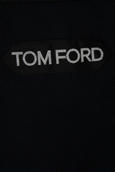 Tom Ford Mens Plaid Blue Wool Blazer Button Closure Big Tall Size 58