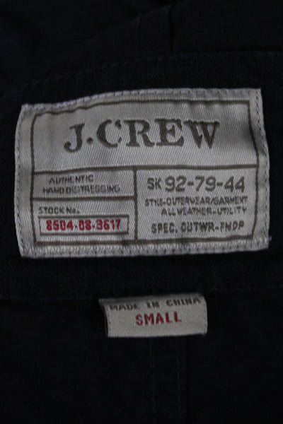 J Crew Womens Military Jacket Black Cotton Long Sleeve Size S