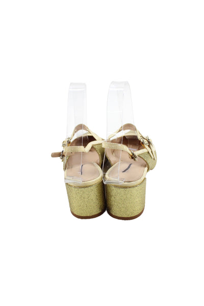 J Crew Womens Pointed Toe Slingbacks Pumps Gold Metallic Size 7