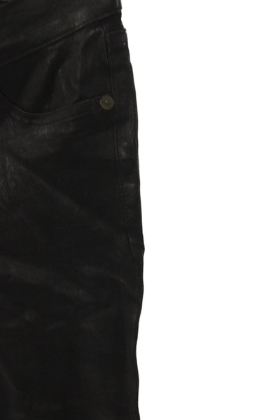 Rag & Bone Jean Womens Leather Jegging Biker High Rise Black Size 24