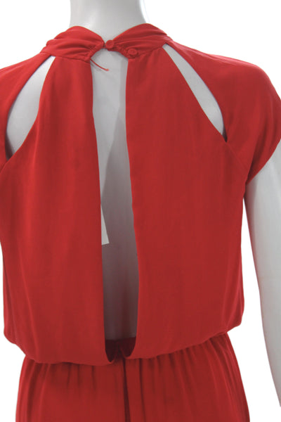 BCBGMAXAZRIA Womens Halter Cocktail Jumpsuit Red Polyester Size 2XS