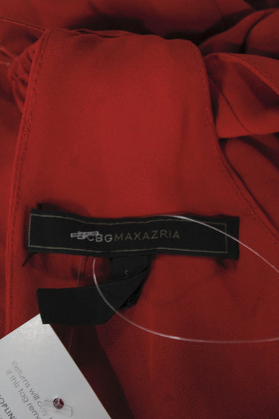 BCBGMAXAZRIA Womens Halter Cocktail Jumpsuit Red Polyester Size 2XS