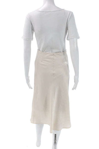 Designer Womens Beige Straight Pencil Skirt Long 100% Polyester Size M