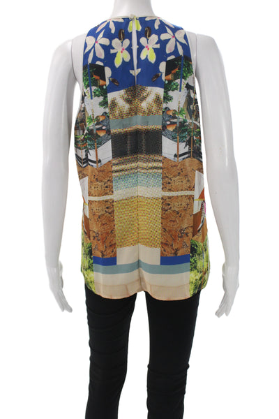 Clover Canyon Women Silk Floral Camisole Multicolor Button Sleeveless Size M