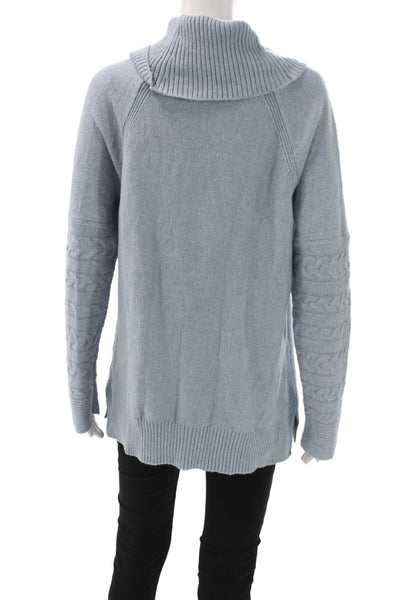Calvin Klein Womens Pullover Sweater Cowl Neck Blue Long Sleeve Size M