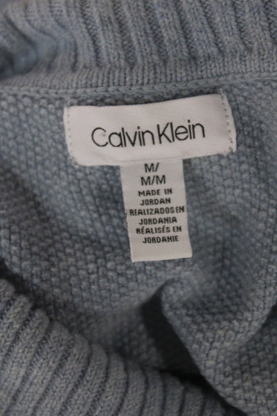 Calvin Klein Womens Pullover Sweater Cowl Neck Blue Long Sleeve Size M