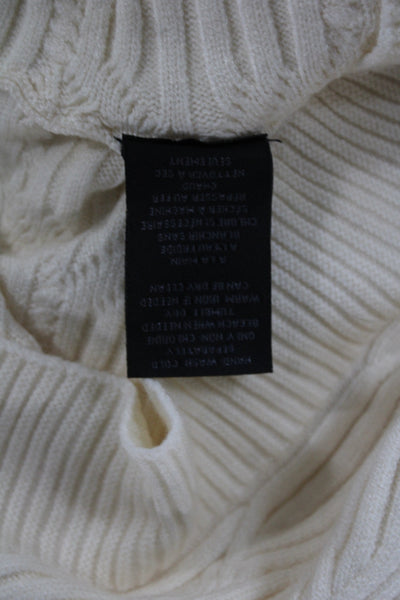 Magaschoni Womens Ivory Geometric Round Neck Pullover Long Sleeve Size XS