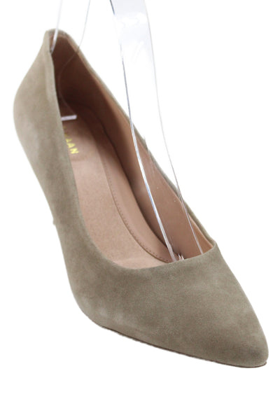 Cole Haan Womens Slip On Stiletto Pointed Toe Suede Pumps Brown Size 6.5