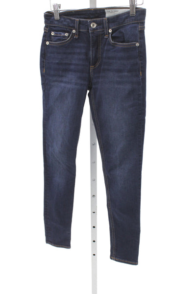 Rag & Bone Women Skinny Jeans Blue Mid Rise Button Fly Size 23