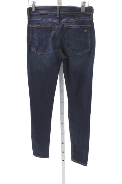 Rag & Bone Women Skinny Jeans Blue Mid Rise Button Fly Size 23