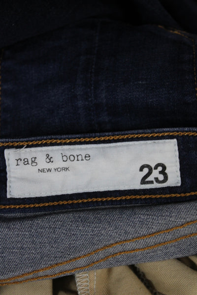 Rag & Bone Women Skinny Jeans Blue Mid Rise Button Fly Size 23