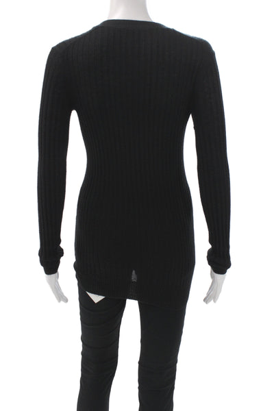 Vince Women Black V-Neck Cardigan Long Sleeve Size XS