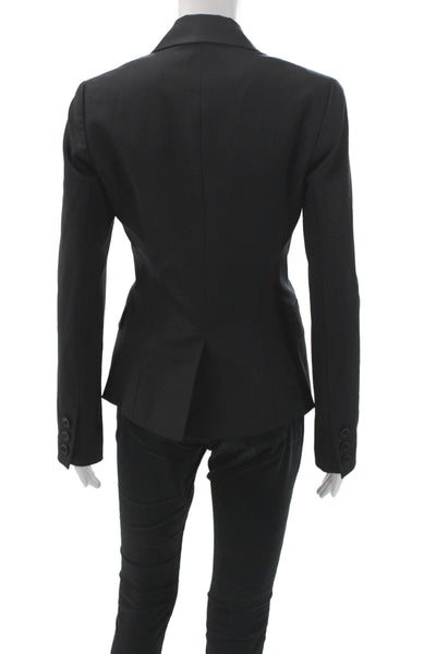 Theory Womens Basic Jacket Black Wool Button Long Sleeve Size 0