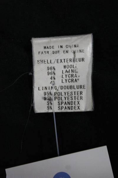 Theory Womens Basic Jacket Black Wool Button Long Sleeve Size 0