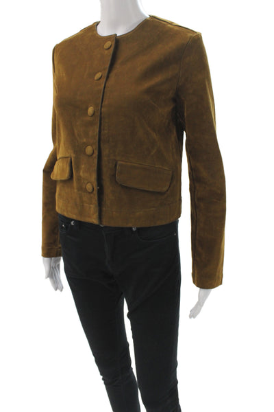 Joes Women Brown Basic Jacket Button Cotton Long Sleeve Casual Size XS