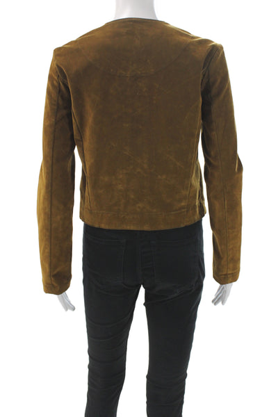 Joes Women Brown Basic Jacket Button Cotton Long Sleeve Casual Size XS
