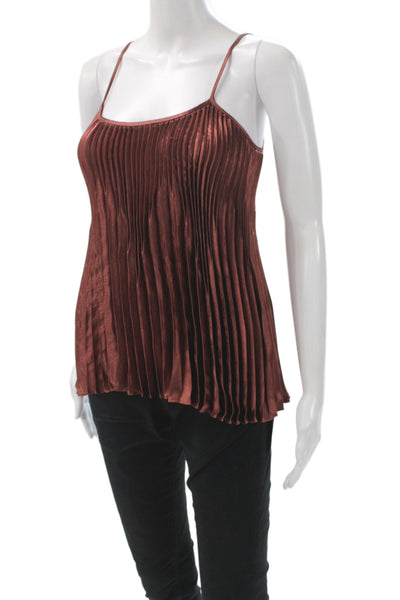 Vince Women Brown Scoop Neck Camisole Polyester Size XS