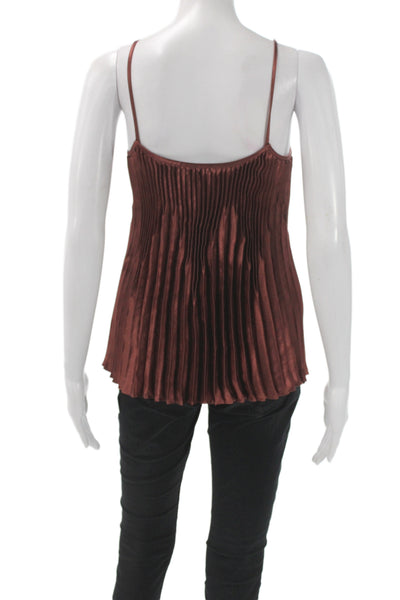 Vince Women Brown Scoop Neck Camisole Polyester Size XS