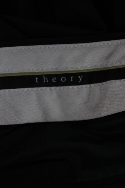 Theory Womens Dress Pants Black Wool Button Inseam 31 Size 0