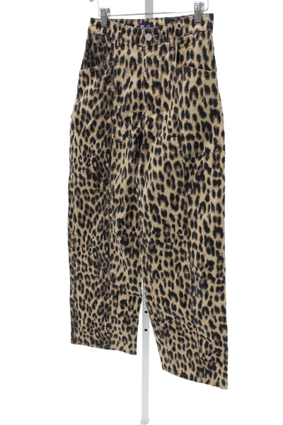 Baum Und Pferdgarten Womens Cropped Leopard High Rise Beige Pants Size 34