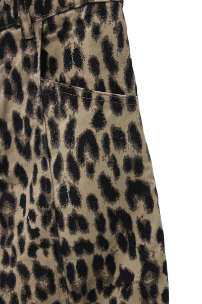 Baum Und Pferdgarten Womens Cropped Leopard High Rise Beige Pants Size 34