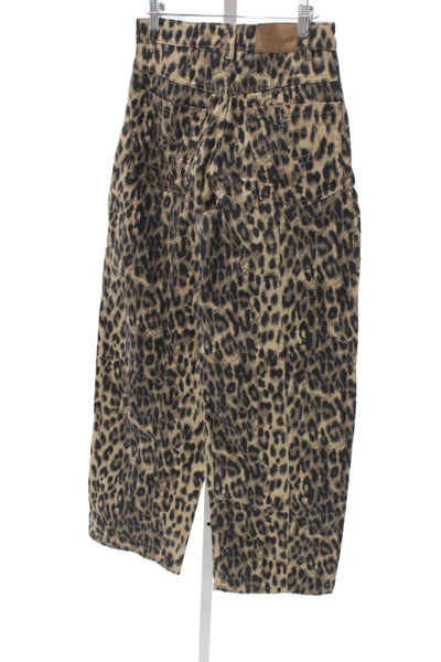 Baum Und Pferdgarten Womens Cropped Leopard High Rise Beige Pants Size 34