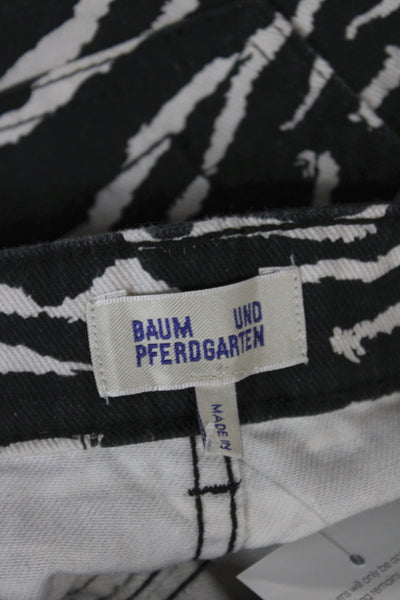 Baum Und Pferdgarten Womens Straight Jeans Black Animal Print Size 34