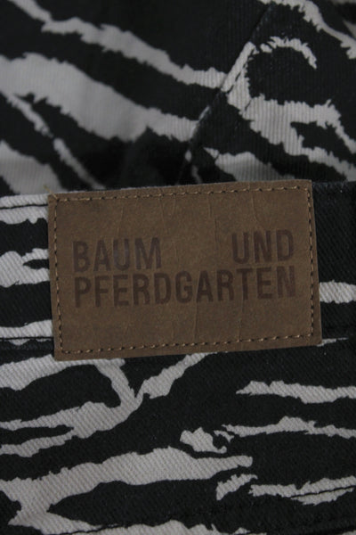 Baum Und Pferdgarten Womens Straight Jeans Black Animal Print Size 34