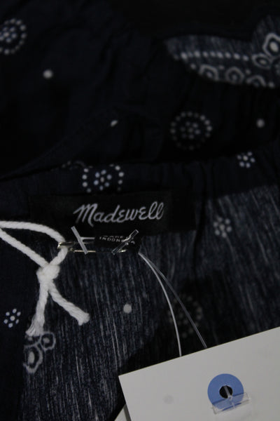 Madewell Women Camisole Blue Paisley Cotton Scoop Neck Sleeveless Size S