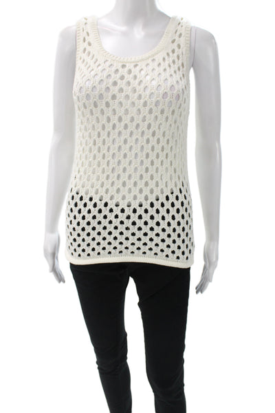 Madewell Womens Tank Ivory Scoop Neck Sleeveless Cotton Basic Boho Size XS