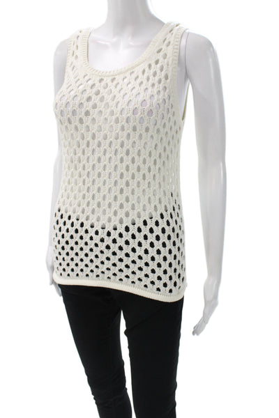 Madewell Womens Tank Ivory Scoop Neck Sleeveless Cotton Basic Boho Size XS
