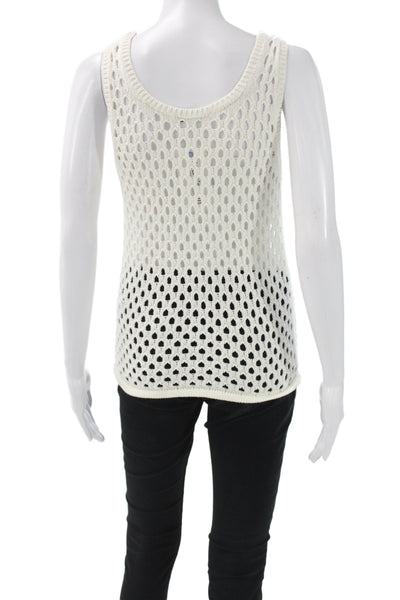 Madewell Womens Tank Ivory Scoop Neck Sleeveless Cotton Basic Boho Size XS