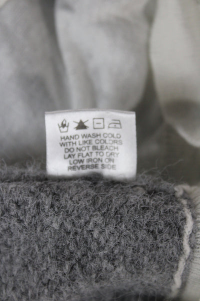LNA Women V-Neck Pullover Sweater Gray Long Sleeve Size M